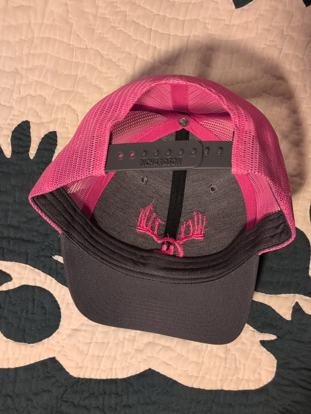 Richardson Trucker Hat with Pink Antler Logo